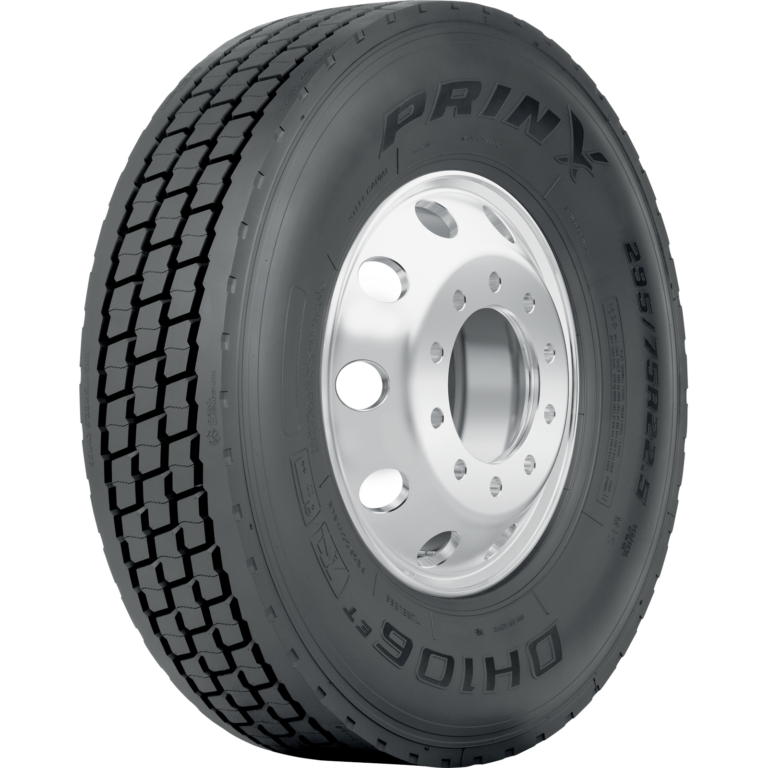 tire three-quarter view