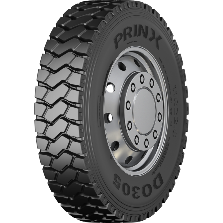tire three-quarter view