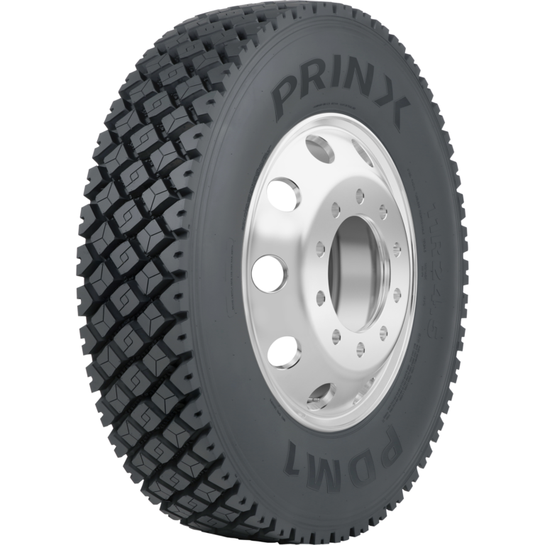 tire three-quarter view